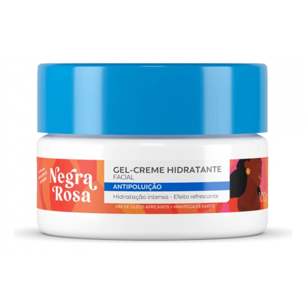 Gel Creme Hidratante Facial Antipoluição Negra Rosa 100g