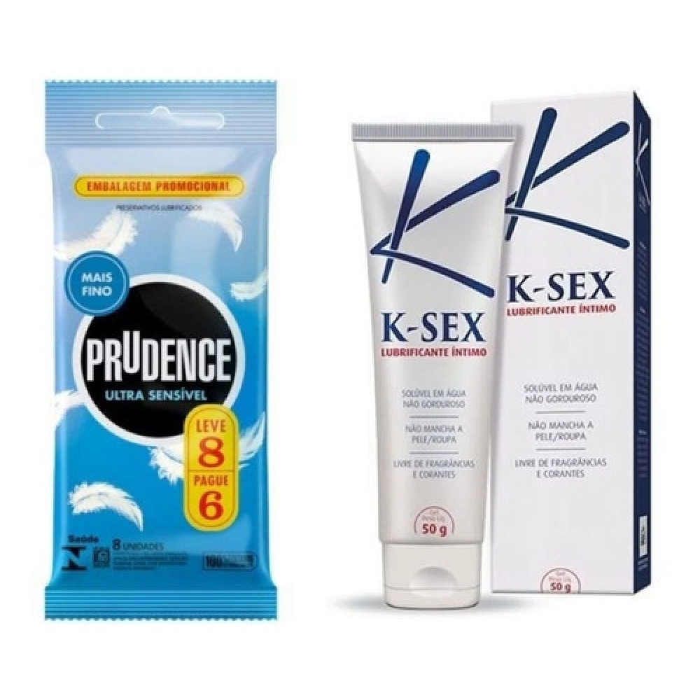 Preservativo Ultra Sensivel 8 Camisinhas + Gel Lubrificante K-sex 50g