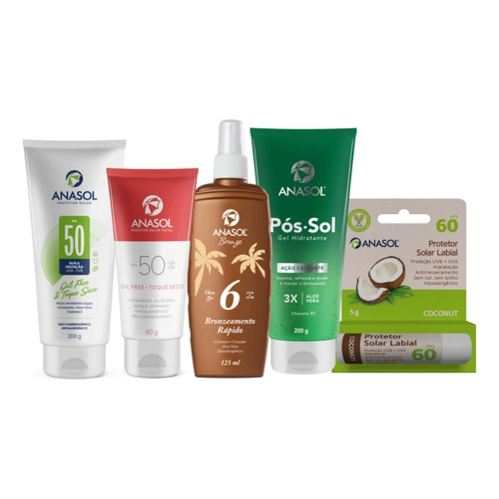Protetor Solar Para Corpo E Rosto Oleo Bronz FPS6 SPRAY Kit Verão