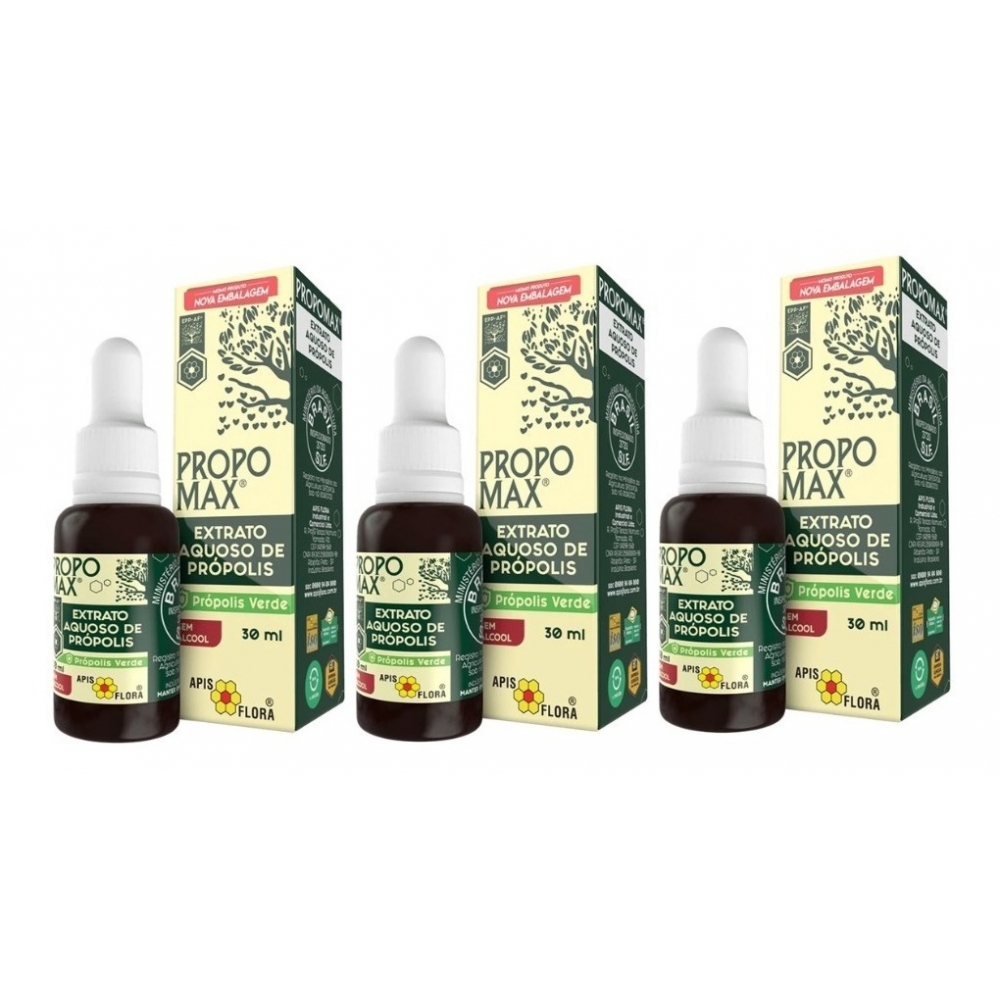 Extrato De Própolis Verde Sem Álcool Propomax 30ml Kit C/3 Unidades - Extrato de Própolis