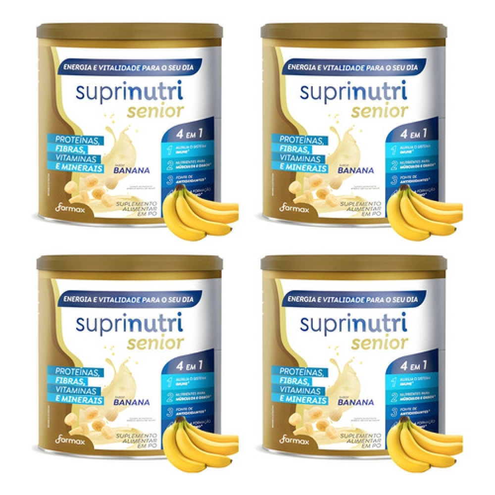 Suprinutri Senior Pó Sabor Banana 400g Ganho De Peso 4 Lata