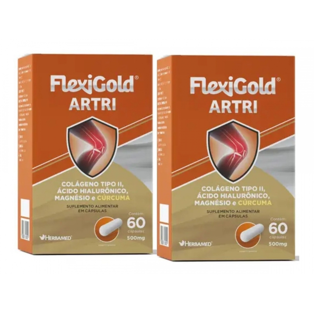 Flexigold Artri Colágeno Tipo 2 Curcuma Acido Hialuronico Articulação Kit 120 Dias - Sem sabor