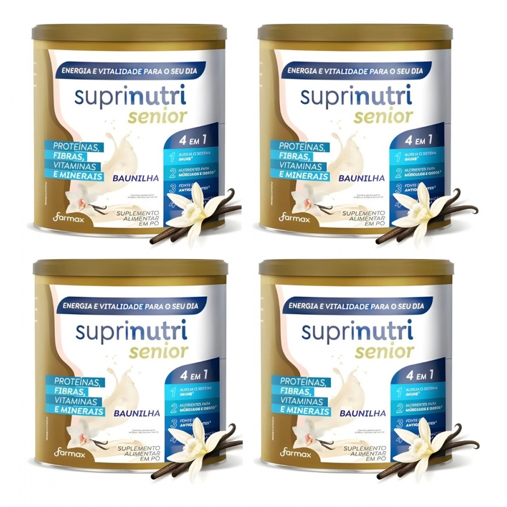 Suprinutri Senior Pó Sabor Baunilha 400g Ganho De Peso 4 Latas - Baunilha