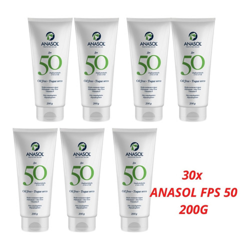 Protetor Solar Anasol Fps50 Oil Free Atacado 30 Unidades 200g