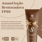 Protetor Solar Para Corpo E Rosto Bronze FPS 8 loção Radiante Kit Verão
