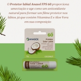 Protetor Solar Labial Fps 60 Anasol Coconut Sem Cor Unissex