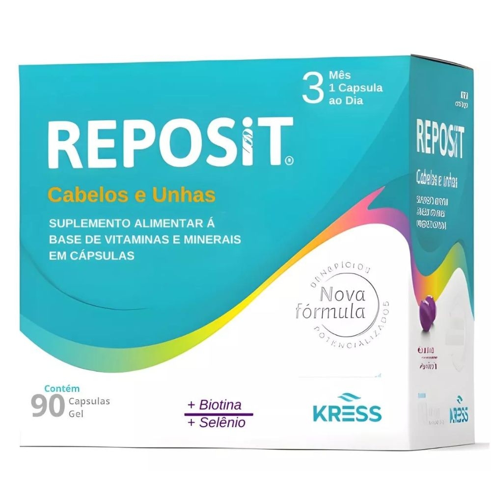 Reposit Cabelos E Unhas 90 Gel Caps Kress Fortalecedor - Sem sabor