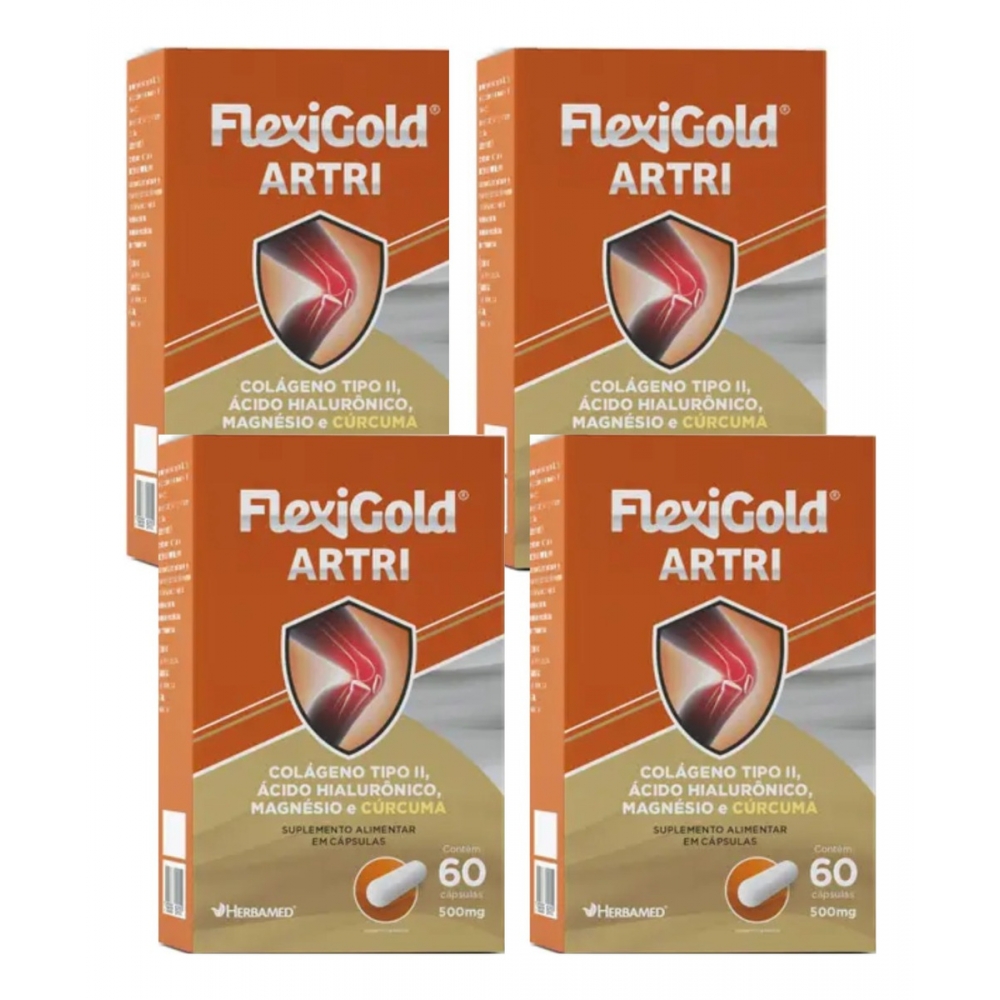 Flexigold Raul Gil Colágeno Tipo 2 Curcuma Magnesio Kit 240 Cápsulas - Sem sabor