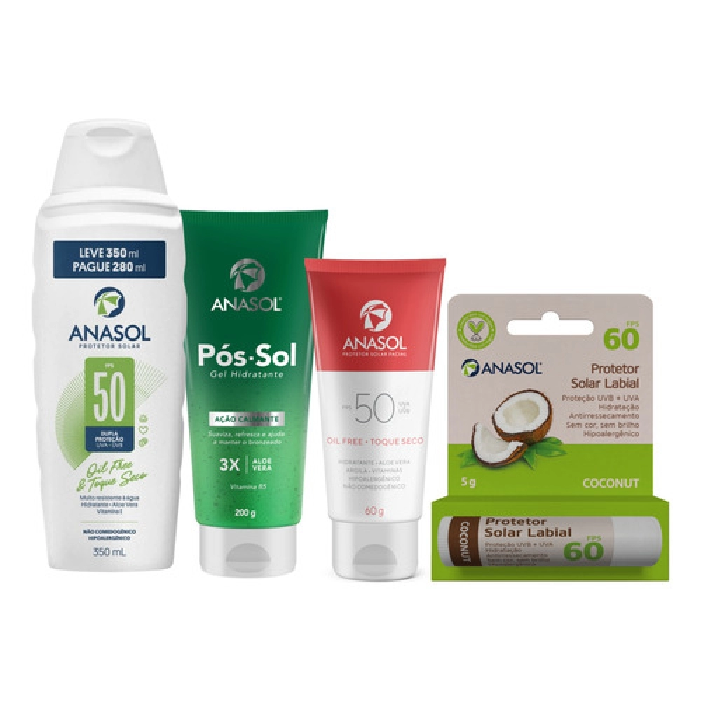 Protetor Solar Para Corpo E Rosto 350g FPS50 + Pos Sol Verão